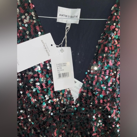 New Antik Batik Lazer Lace-up Sequin Tulle Mini Dress SZ 6 - Picture 10 of 16
